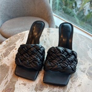 Marc Fisher Black Braided Mules